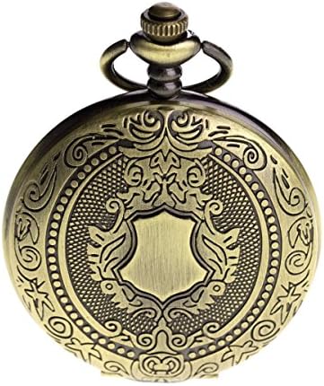 PACIFISTOR Men's Manual Mechanical Skeleton Analog Pocket Watch with Fob Chain,Gift box