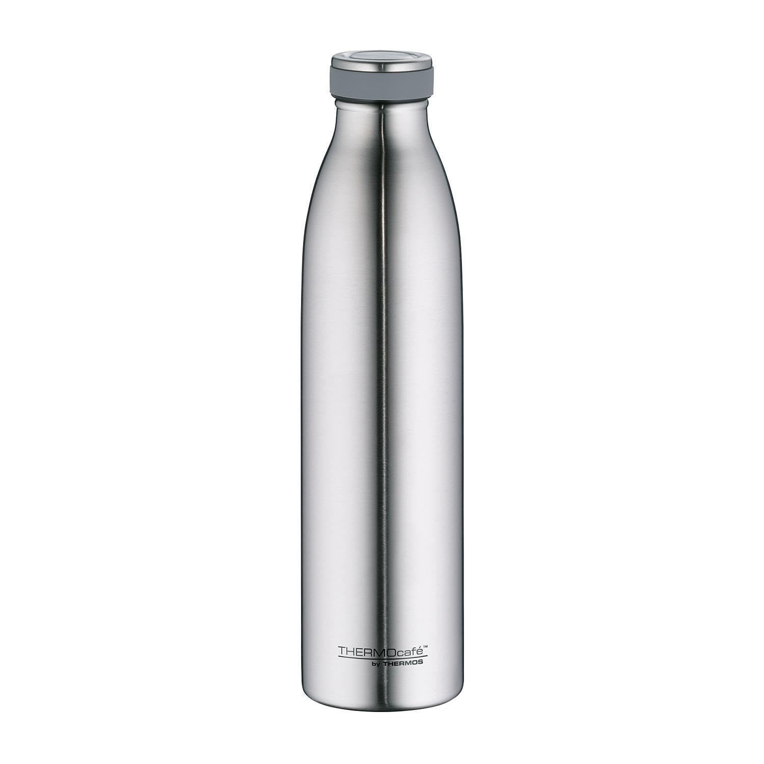 ThermoCafé drinking bottle, insulated water bottle, insulated bottle, thermos flask, Stainless Steel, Mat Steel, 0,75 l