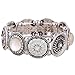 D EXCEED Women's Jewelry Gift Idea Etched Floral Crystal Rhinestone Stretch Bangle Bracelet 7