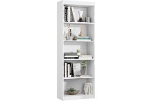Estante Livreiro Casa JD Organizador Lorenzo com 5 Nichos Sala Escritorio (Branco)