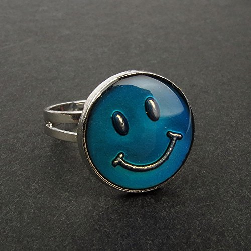 Rimobul Authentic Adjustable Mood Ring,Smiley Face - Pack of 3