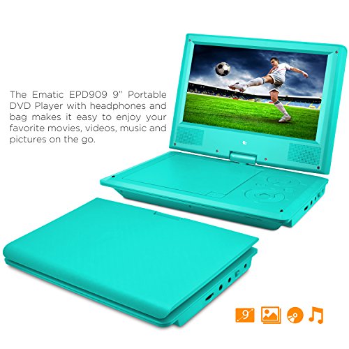 Ematic-Personal-DVD-Player-with-9-Inch-Swivel-Screen-Headphones-Carrying-Case-Teal