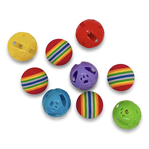 Pet Craft Supply Cat Toy Set - Multi Color Rainbow cat accessories - cat supplies - kitty toys - cat plush toy pack - cat wand catnip mice value pack set of 15 toys