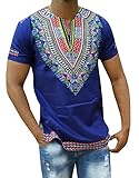 Makkrom Men's African Bright Dashiki Tribal Floral Shirt Variety (X-Large, Pictured-colored)