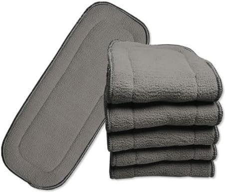 Three Little Imps Cloth Nappy Bamboo Charcol Inserts Set of 5