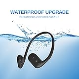 Tayogo 8GB Waterproof MP3 Player Bone Conduction Swimming Headphones Support FM with Shuffle Feature - Black