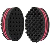 Beauty7 Oval Double-sided Two in One Magic Twist Sponge Hair Brush for Twists, Afros, Coils, Dreadlocks (1 PC)