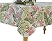 Elrene Home Fashions Vinyl Tablecloth with Polyester Flannel Backing Tropical Leaf Easy Care Spillproof, 60