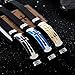 Ubeauty1999 Stainless Steel Crucifix Cross Leather Bracelets Cuff Bangle Wrist Band Blacelet, Black/Blue (3Pcs/ Set Bracelet)