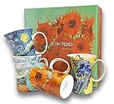Van Gogh Coffee Mugs in Keepsake Box - Bone China - 11 Ounce Mugs - Set of 4