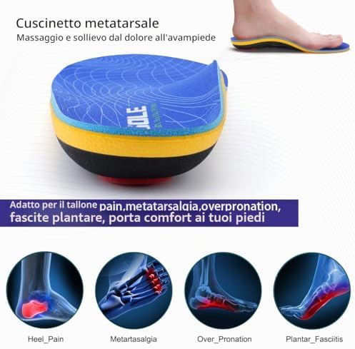 - Solette ortopediche, soletta per scarpe con supporto per la fascite plantare, per il tallone, i piedi piatti, il dolore ai piedi, solette comode per uomini e donne, colore blu
