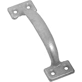 National Hardware Door Pull Handle, 6-1/2", Steel, Galvanized | Cold-Rolled Grip for Cabinet Doors, Drawers and Utility Panels; Mounting Screws Included for Quick Install