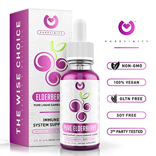 Pure Elderberry Syrup Liquid Extract by Purefinity for Kids & Adults