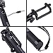 Selfie Stick, LIANSING Monopods Wired Self portrait stick One-piece U-Shape ultra compact Foldable and Extendable Self-Stick with waterproof Bag for iPhone6 6s 6plus 5s SE Samsung S7 S6 Black