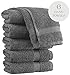 White Classic Luxury Hand Towels | 100% Turkish Cotton Hotel spa Bathroom Towel | 16x30 | 6 Pack | Light Grey