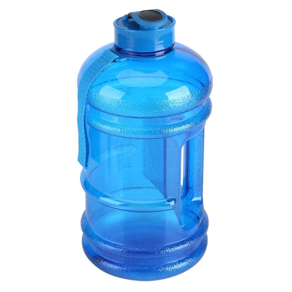 Sports Water Jug - 2.2L BPA Free Large Gym Water Bottle Wide Mouth Flip Cap Handle Leakproof Reusable Sports Water Jug Ideal for Gym Training Hiking Travel (blue)