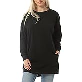 MixMatchy Women's Oversized Sweatshirts V-Neck Long Sleeve Tunic Pullover Fleece Sweater S-3X