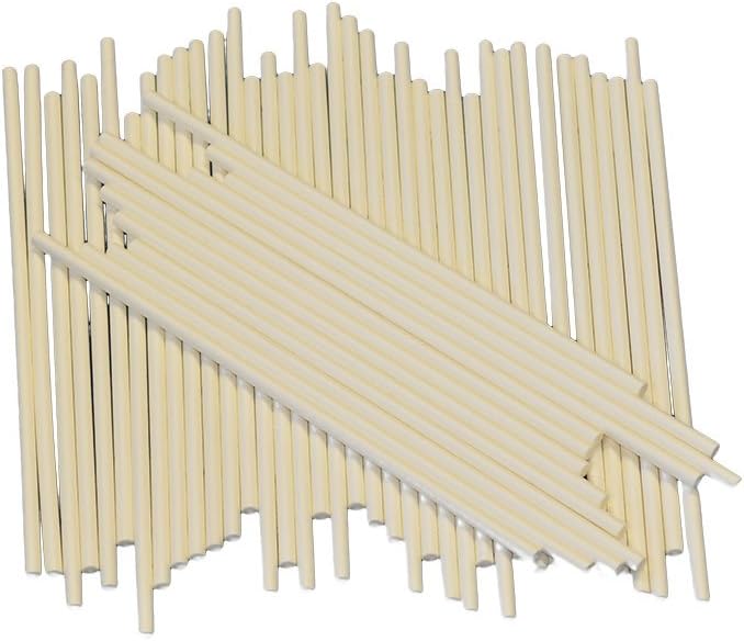 8 Inch Lollipop, Sucker Sticks, White 50 Ct