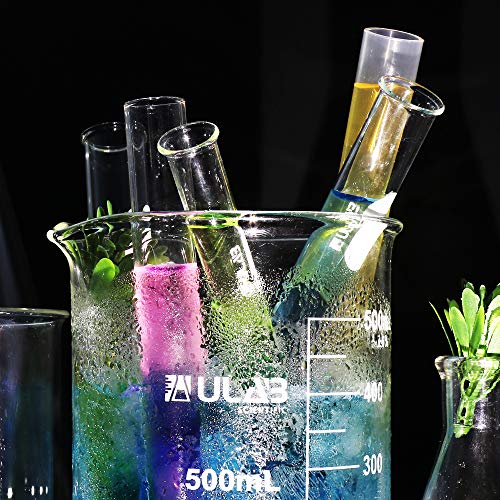 ULAB Scientific Glass Test Tubes with Autoclavable Caps, Vol.10ml, 16x100mm, Medium Borosilicate