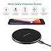 Antye Wireless Charger - Ultra Slim Aluminum Wireless Charging Pad Stand with Anti-Slip Rubber Base for iPhone X 8 8 Plus, Samsung Galaxy S9 S8 Plus Note 8 S6 S7 Edge and Qi-Enabled Device (Black)