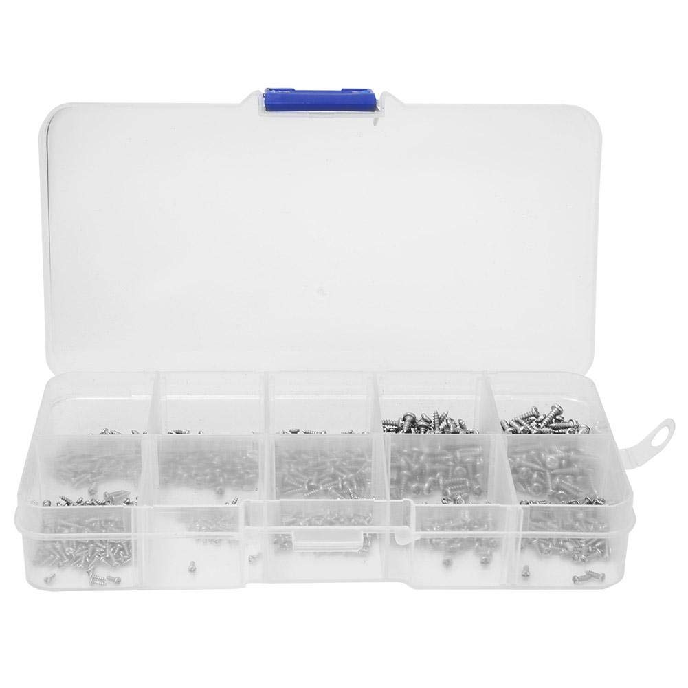 1000pcs Self Tapping Screw, M1 M1.2 M1.4 M1.7 Stainless Steel Mini Cross Pan Head Threaded Screw Set, Fasteners Self-Tapping Screw