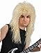 Forum Novelties Men's 80's Rock Star Long Curly Costume Wig, Blonde, One Size