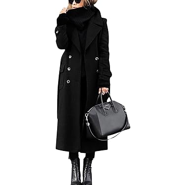 Manteau Femme En Laine - Long, Boutonnage, élégant Et Décontracté, Pour Automne Et Hiver