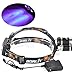 BESTSUN Tactical Blacklight Headlamp UV-Ultraviolet LED (1x Cree T6 White LED and 2 x UV LEDs) 4 Modes 395-410nm 18650 Rechargeable Leak detector and Cat-Dog-Pet Urine Detector (with Chager & Battery)