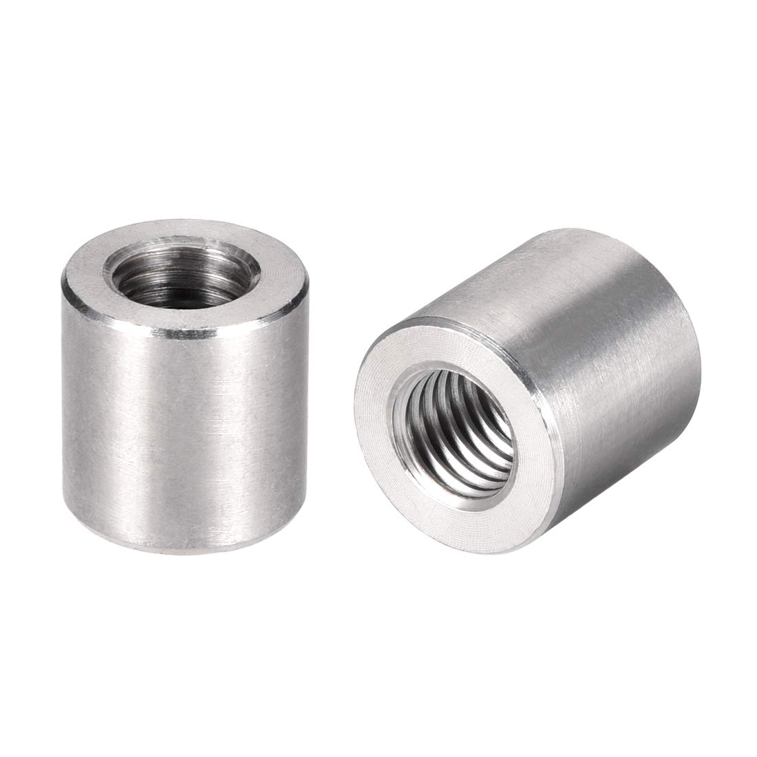 sourcing map Round Connector Nuts, M12x20mm Height Sleeve Rod bar Stud Nut Stainless Steel 304, Pack of 5