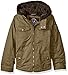 Urban Republic Boys' Washed Cotton Twill Jacket with Fleece Hood and Sherpa Lining