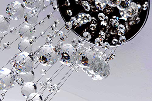 Modern K9 Raindrop Crystal Chandelier, Elegant Flush Mount 4 LED Ceiling Lighting Fixtures for Bedroom, Living Room, Bathroom, Hallway