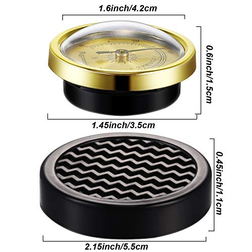 2 Pieces Analog Cigar Hygrometer Round Humidor Humidifier for Monitoring Humidity and Humidor Moisturizing Cigar Accessories