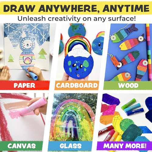 Kwik Stix Solid Tempera Paint Sticks, 24 Colors, Washable Paint Sticks for Kids, Non-Toxic, Quick Drying, Allergen Free, Comes in Classic, Metallic, & Neon Colors, Ideal for Kids and Toddlers