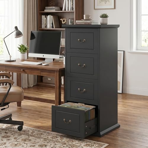 Tribesigns Wooden Vertical 4-Drawer File Cabinet for Home Office