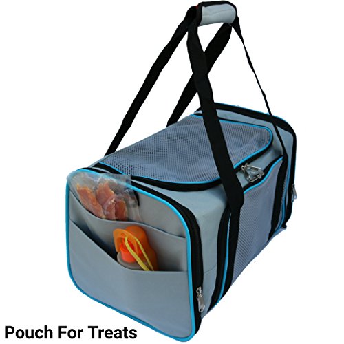 Airline Approved Soft Sided Pet Carrier by Mr. Peanut's, 17.5X11X11" Travel Tote with Soft Padded Bedding With Strong 1/4" Wood Base, Seatbelt & Luggage Attachment, Perfect for Cats and Small Dogs - Thumbnail 2