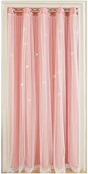 Amazon 可愛い のれん 間仕切りカーテン 防寒 断熱 省エネ 姫系 ロング 遮光 おしゃれ 二重カーテンレース 暖簾 目隠し 遮熱 保温 階段用 玄間 冷暖房効率アップ 遮光率90 透かし彫り オーダー可能 Osona 幅150 丈180 1枚入り 片開き ピンク Osona ホーム