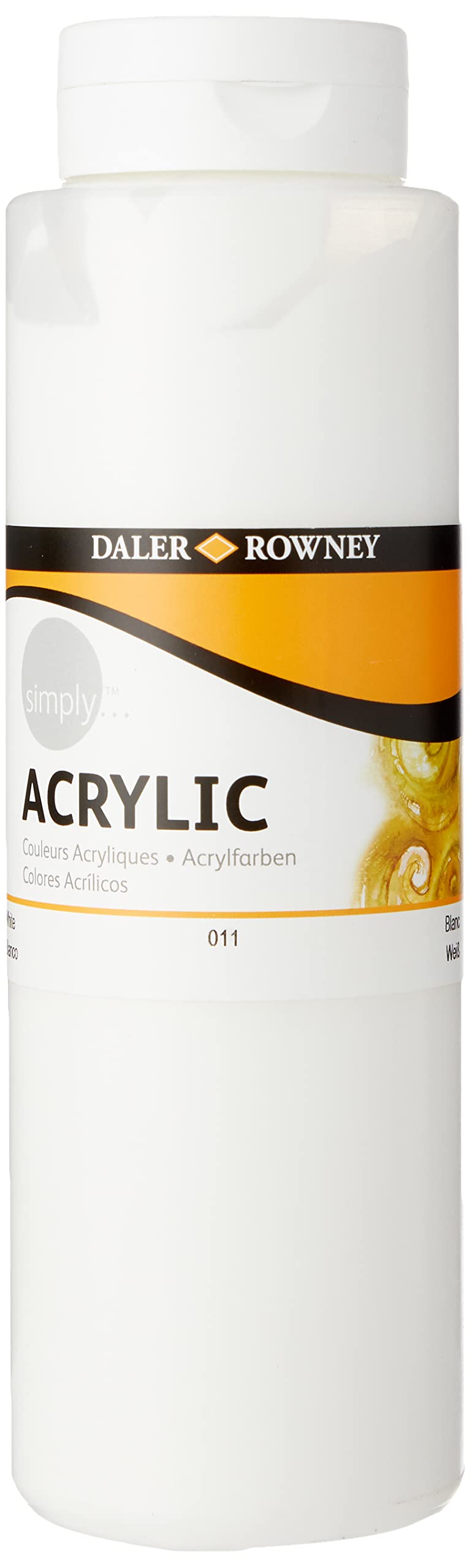 Daler-Rowney Simply Acrylic Paint, Plastic Pot, 25.36oz - 750 ml, White