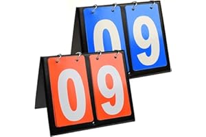 inheming 2 PCS Scoreboard Flipper, 2 Digit Tabletop Score Board, Portable Basketball Flip Scoreboard, Baseball Volleyball Score Keeper for Outdoor Games