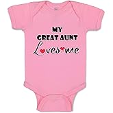 Cute Rascals Baby Bodysuit My Great Aunt Loves Me Boy & Girl Baby Clothes Funny Cotton Soft Pink Design Only 6 Months