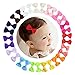 15 Pairs Tiny Baby Girls Grosgrain Ribbon Hair Bows Clips for Toddlers Kids (2'' Hair Bows with Alligator Clips)
