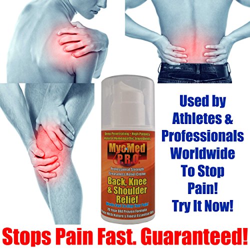Best Knee, Back and Shoulder Remedy Cream. Gives You Fast and Safe Pain Relief Treatment. Stops Pain From Knee Sprain, Lower Back, Rotator Cuff, Ankle, Wrist and all Types of Pain. Myomed Pro 3.5oz