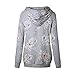 Famulily Women's Floral Printed Casual Long Sleeve Hoodie Pullover Sweatshirts(Grey,Large)