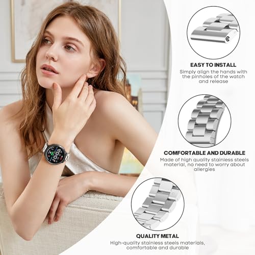 CHULN Compatible with Amazfit Active 2/Active/GTS/GTS 2/Garmin Vivoactive 5, Adjustable Metal Stainless Steel Strap for Amazfit Active 2.(No Host)
