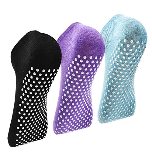 ELUTONGYoga Socks Non Slip Socks with Grips 3-6 Pairs Non Skid Pilates Ballet Barre Hospital Socks for Women