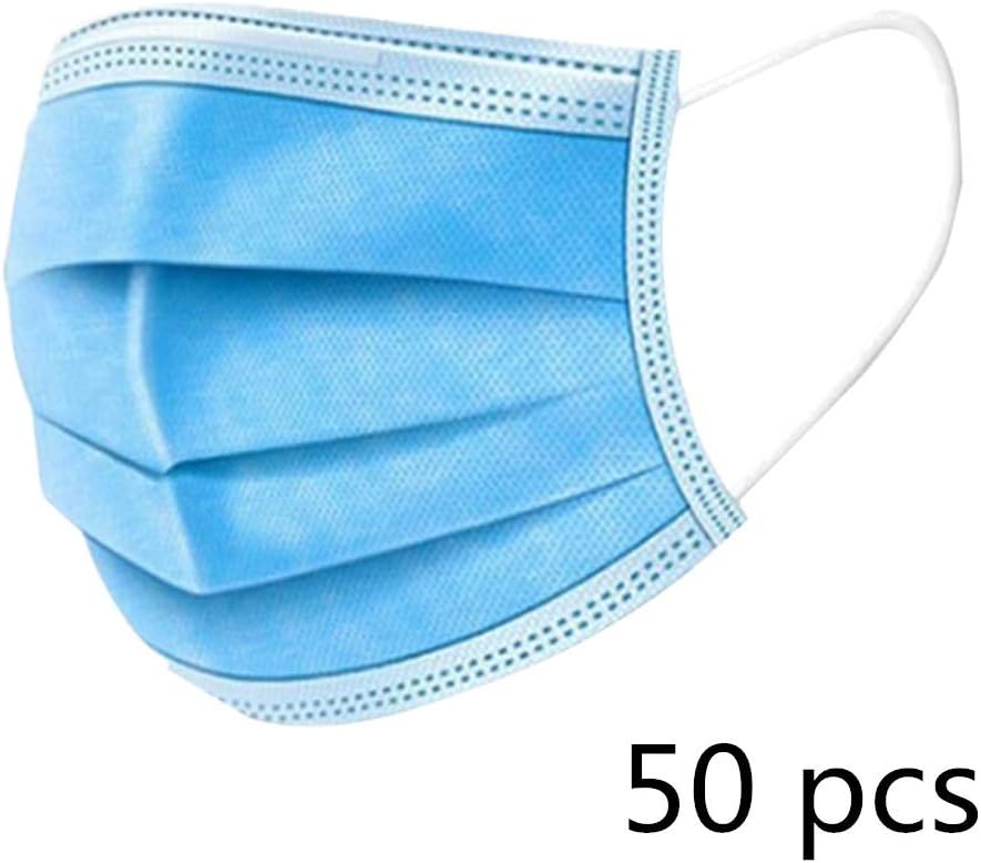 KETONG 50 pieces Disposable Profession Protective filter 3-Ply Non Woven Facial Cover Dust filter Safety Breath filter,50 Pcs