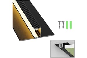 DGLILUAN Plaster in Recessed LED Aluminum Channel T Shape, 3.3 FT/1 Meter LED Strip Light Shadow Channel with Milky Diffuser, Suspended Ceiling Baseboard Edge Trim Light Profile (Black, 10 Pack)