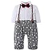 FEYG Baby Boy Romper Suit Set Toddler Clothing Jumpsuit Outfits With Strap & Bowtie
