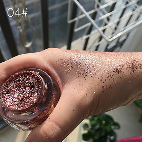 LTUI Smoked Metals Makeup Glitter Shimmer Pearl Eyeshadow Loose Powder Dust Eye Shadow Body Hair All Face Cosmetics Salon Party Cosmetic Set (D)