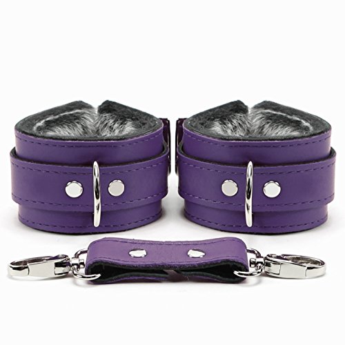 Baltimore Wrist Cuffs Ankle Cuffs Supreme Lambskin Leather (Purple, Wrist)