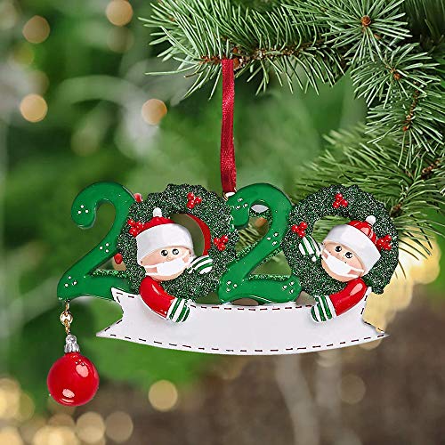 Christmas Personalized Quarantine Ornaments Creative Family Members Masked Christmas Tree Hanging Pendant Gifts for Family and Friends